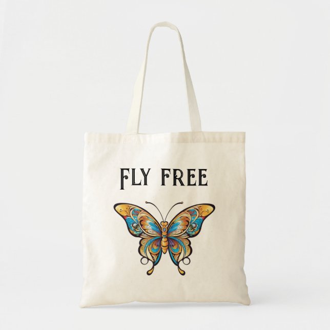 Butterfly design fabric bag (Front)