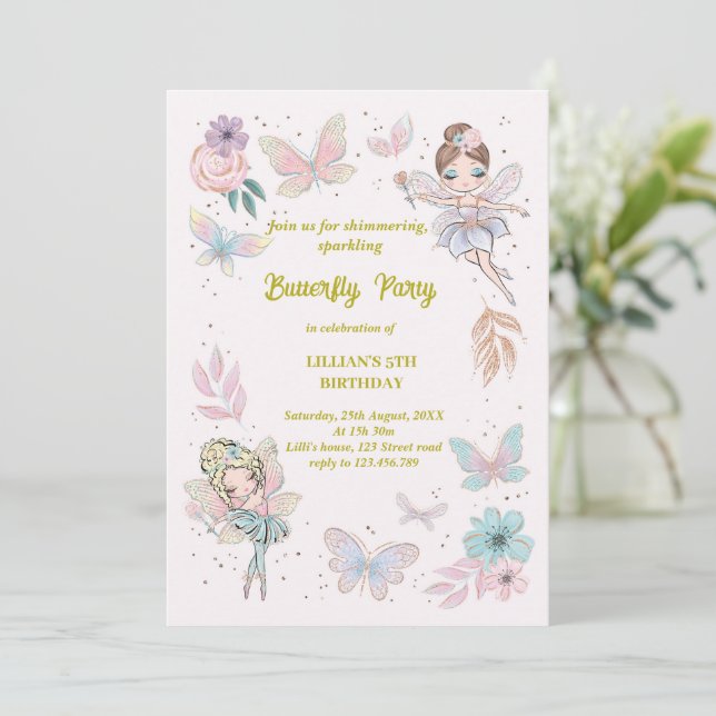 Butterfly design invitation (Standing Front)