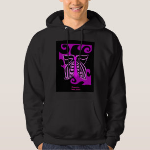 Butterfly Design Men's Black Pullover Hoodie