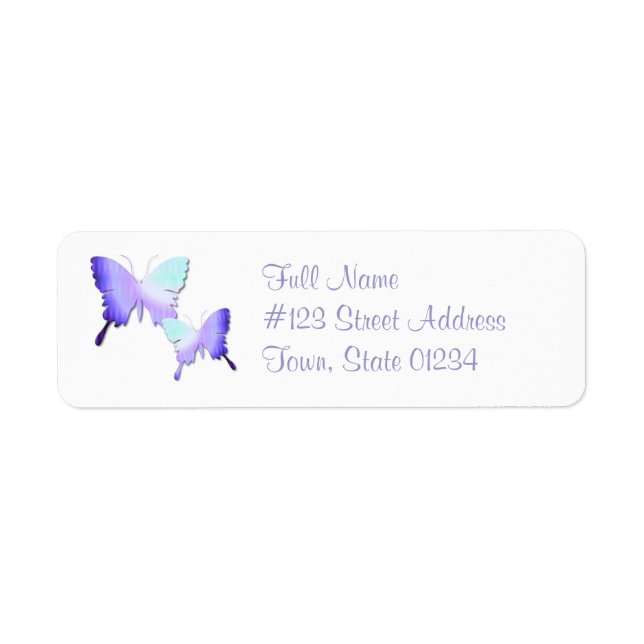 Butterfly Design Return Address Mailing Label (Front)