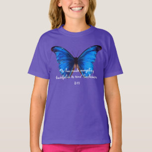 Butterfly design with Ecclesiastes bible verse T-Shirt