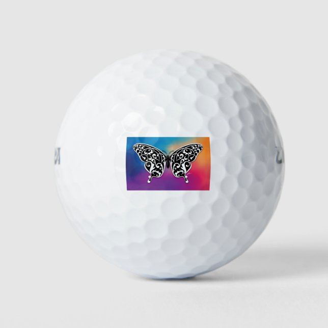Butterfly Design with Sunset Colours Golf Balls (Front)