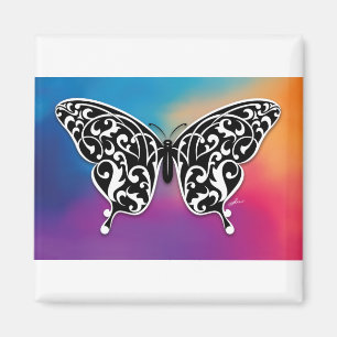 Butterfly Design with Sunset Colours Magnet