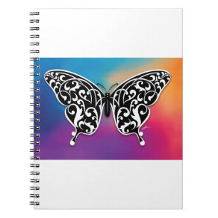 Butterfly Design with Sunset Colours Notebook