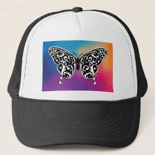 Butterfly Design with Sunset Colours Trucker Hat