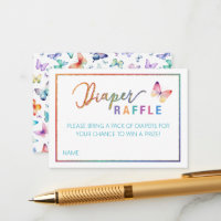 Butterfly Diaper Raffle Baby Shower Card