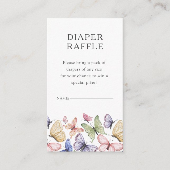 Butterfly Diaper Raffle Card (Front)
