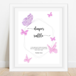 Butterfly diaper raffle poster