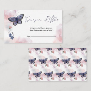 Butterfly Diaper Raffle Ticket for Baby Shower Enclosure Card