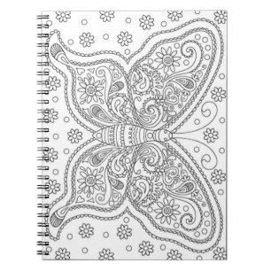 Butterfly Do it Yourself Colouring Page Notebook