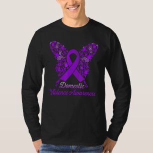 Butterfly Domestic Violence Awareness Month Purple T-Shirt