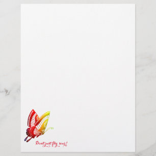 Butterfly, Don't Just Fly, Soar! Stationery Custom Letterhead