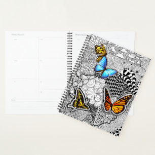 Butterfly Doodle Art Collage Planner