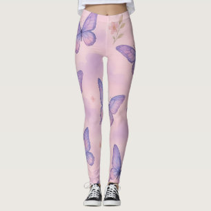 Butterfly Dream Motion Leggings – Soft Watercolor