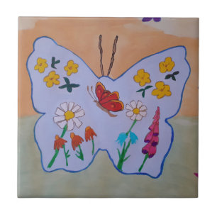 Butterfly Dreaming Ceramic Tile