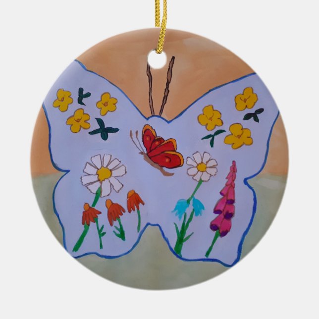 Butterfly Dreaming  Ceramic Tree Decoration (Front)