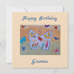 Butterfly Dreaming Flat Birthday Card