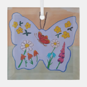 Butterfly Dreaming  Glass Tree Decoration