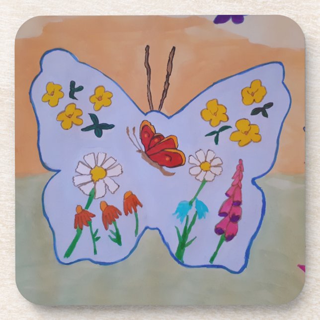 Butterfly Dreaming Hard Plastic Coaster (Front)