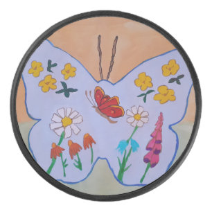 Butterfly Dreaming Hockey Puck