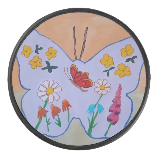 Butterfly Dreaming Hockey Puck (Front)