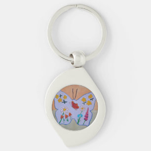 Butterfly Dreaming Metal Key Ring