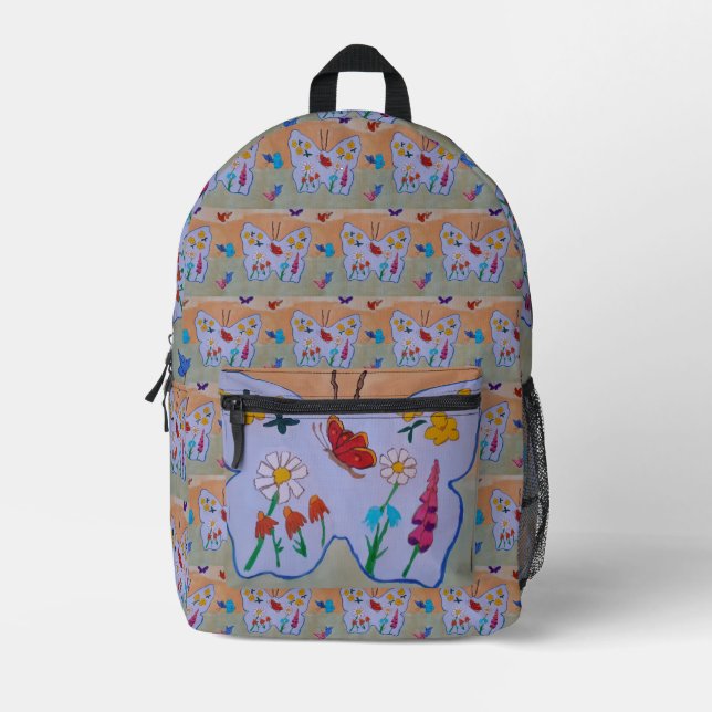 Butterfly Dreaming Printed Backpack (Front)