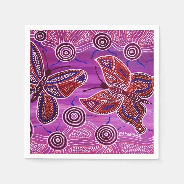 Butterfly Dreaming Purple Napkins (Front)