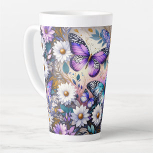 Butterfly Dreams Floral Latte Mug