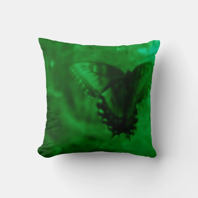 Butterfly Dreams - Green Cushion (Front)