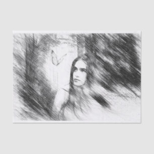 Butterfly Dreams in Charcoal Tissue Paper