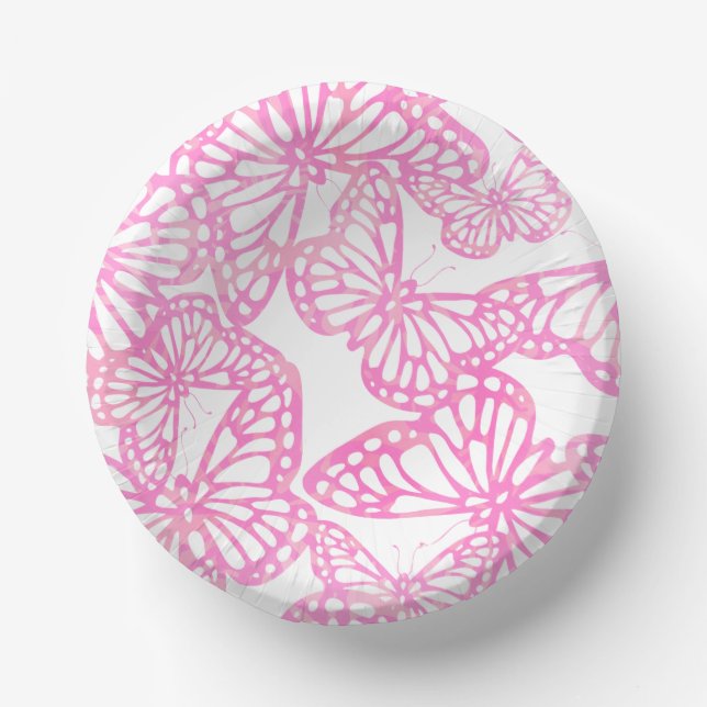 Butterfly Dreams (Pink) Paper Plate (Front)