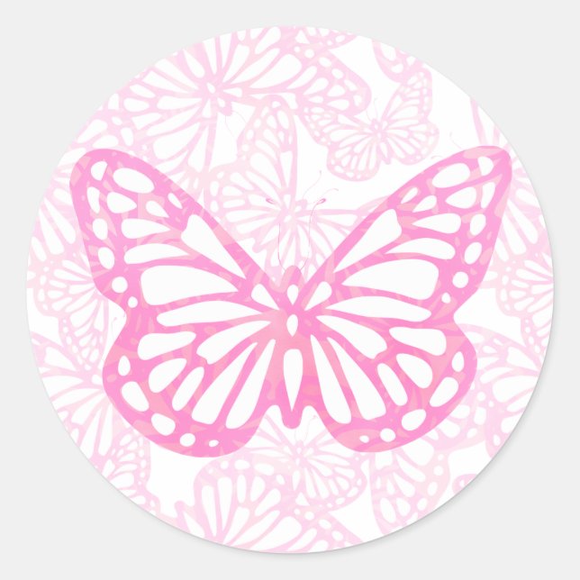 Butterfly Dreams (Pink-Single) Classic Round Sticker (Front)