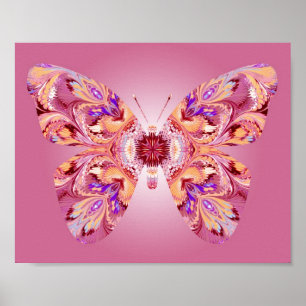 Butterfly Dreams Print Pink and Orange
