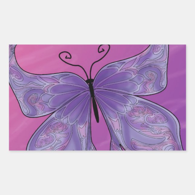 Butterfly Dreams Rectangular Sticker (Front)
