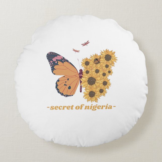 "Butterfly Dreams" Round Cushion (Front)