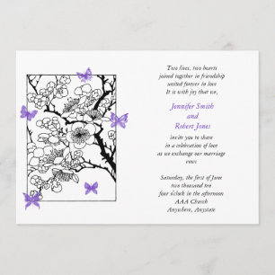 Butterfly Dreams Violet Wedding Invitation