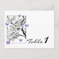 Butterfly Dreams: Violet Wedding Table Number