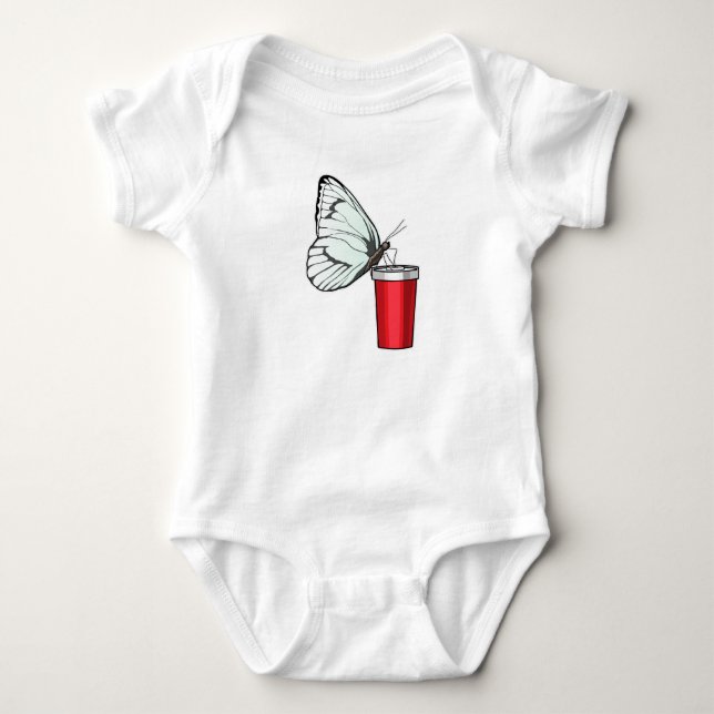 Butterfly Drinking mug Baby Bodysuit (Front)