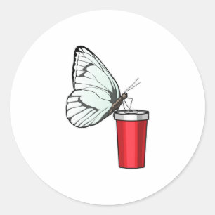 Butterfly Drinking mug Classic Round Sticker