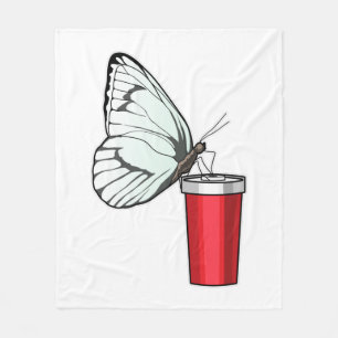 Butterfly Drinking mug Fleece Blanket