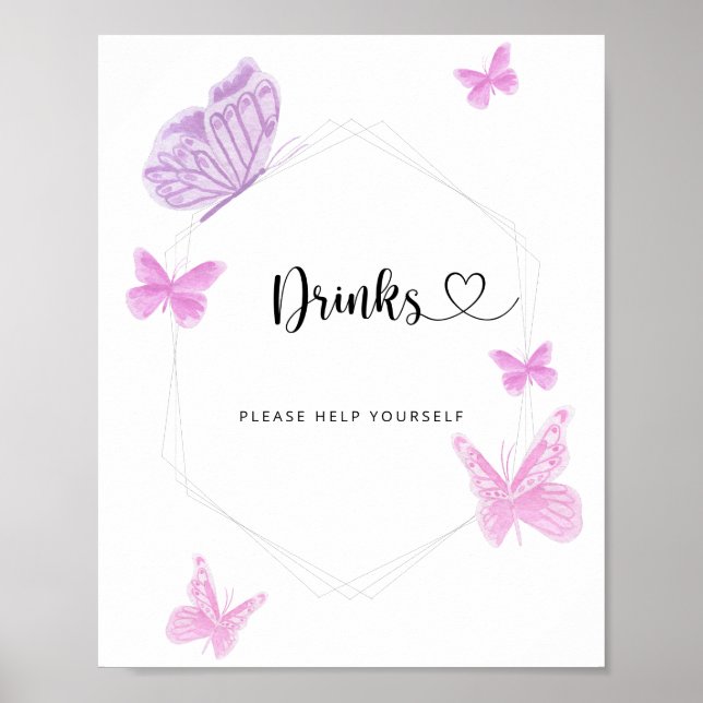 Butterfly Drinks help yourself  Poster (Front)