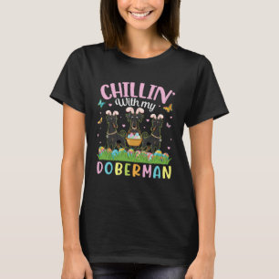 Butterfly Easter Eggs Basket Chillin With My Dober T-Shirt