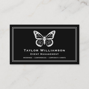 Butterfly Elegant Event Planning Typography Text Business Card