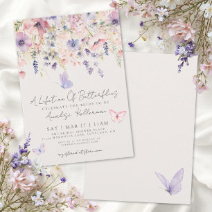 Butterfly Elegant Floral Bridal Shower Invitation