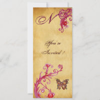 BUTTERFLY ELEGANT WEDDING PARCHMENT Monogram