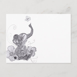 Butterfly Elephant Postcard