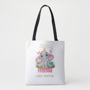 Butterfly Elephant Preschool Back to School    Tote Bag
