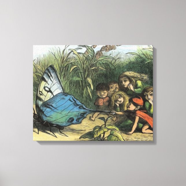 Butterfly Elf Artwork Cute Elves Butterflies Canvas Print (Front)