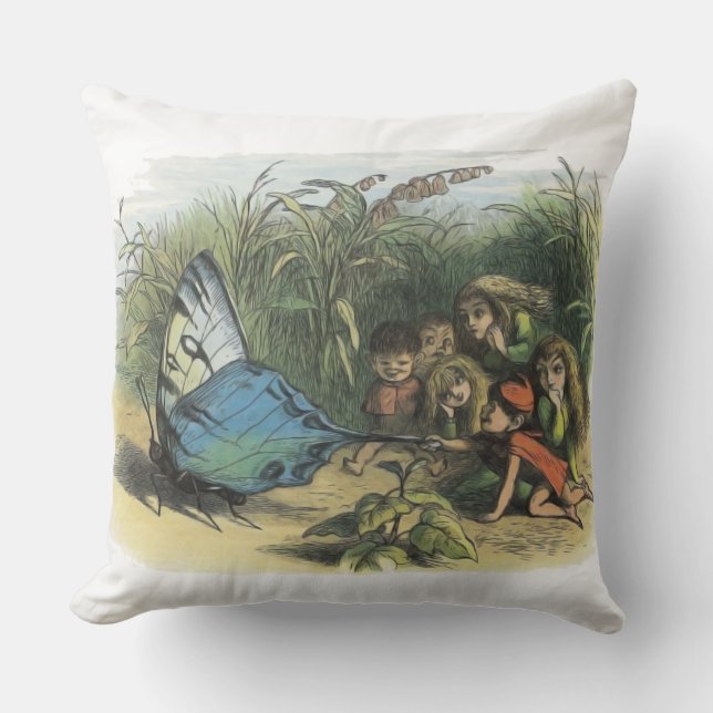 Butterfly Elf Artwork Cute Elves Butterflies Cushion (Front)